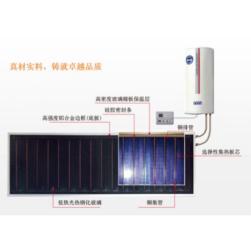 太阳能热水器阳台壁挂平板式90升